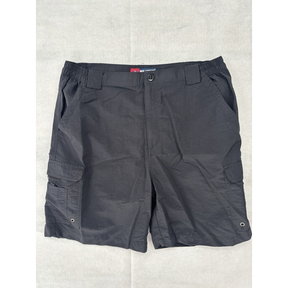 Reel Legends Cargo Shorts Mens 38x7 Black Comfort Waist Fishing Outdoor Boat